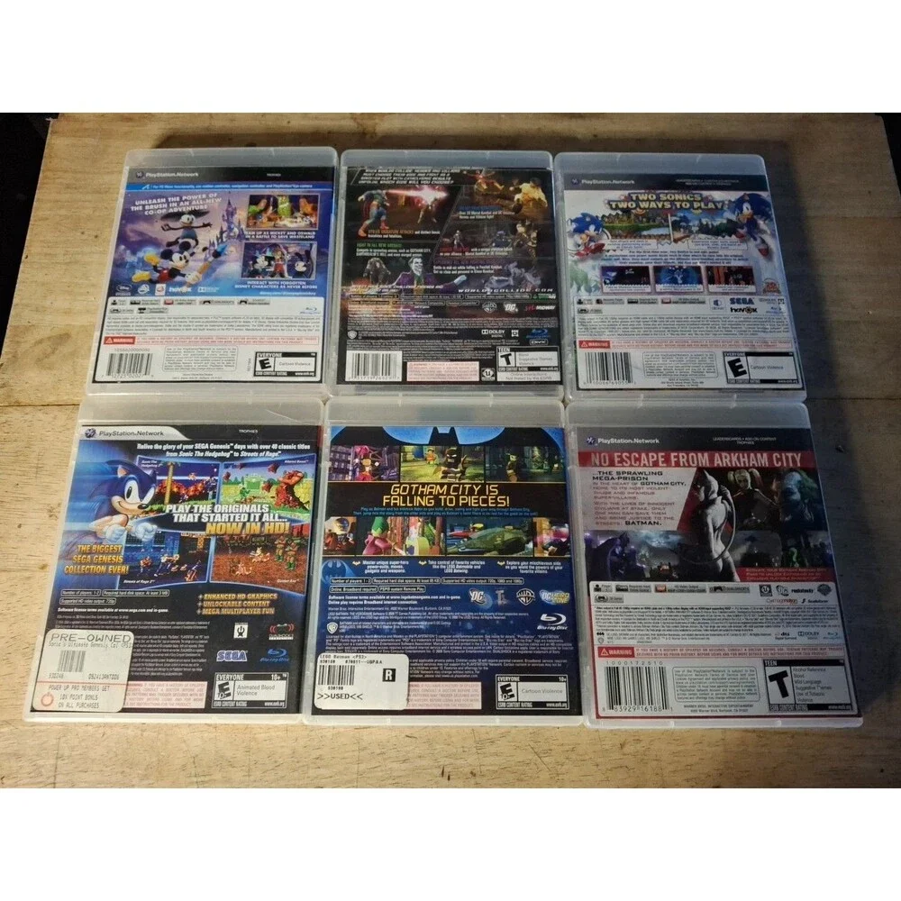 Lot of 6 PlayStation 3 PS3 Games Sonic, Lego, Batman, Mickey, Genesis Collection